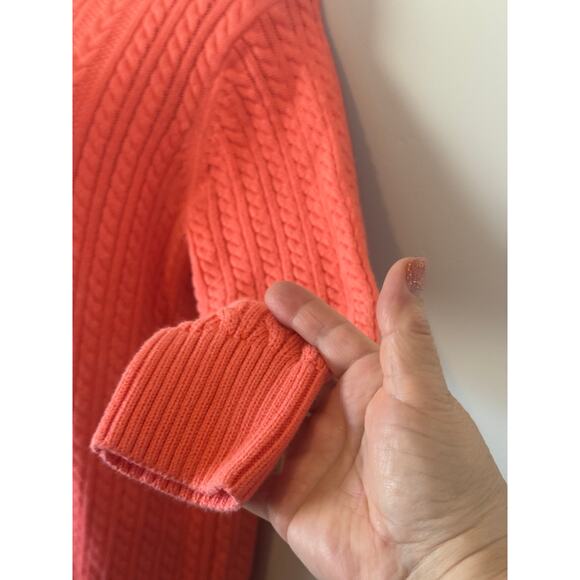Amazon Essentials 2X Coral Cotton Cable Knit Turtleneck Sweater Fisherman Cozy - Picture 6 of 10
